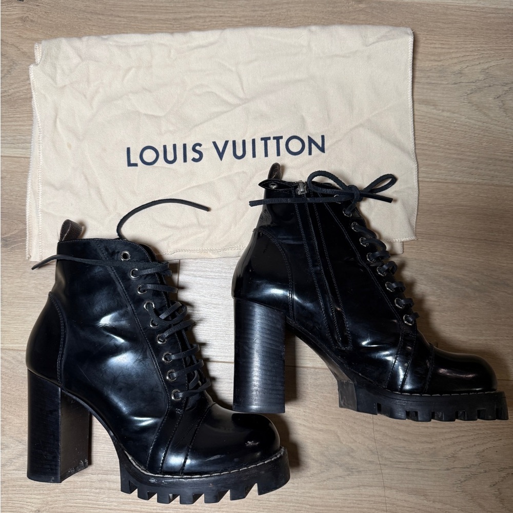 Louis Vuitton LV Monogram Leather Combat Boots